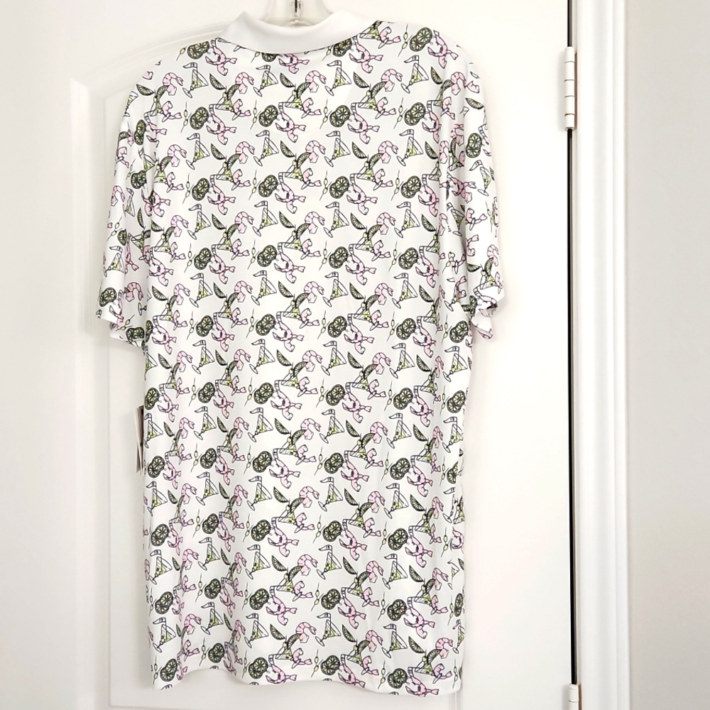 🐧Penguin golf shirt with a fun shrimp cocktail print. New, perfect condition!🍸 - Picture 7 of 10